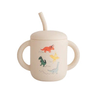 Pre-order | Siliconen training drinkbeker met rietje | Dino