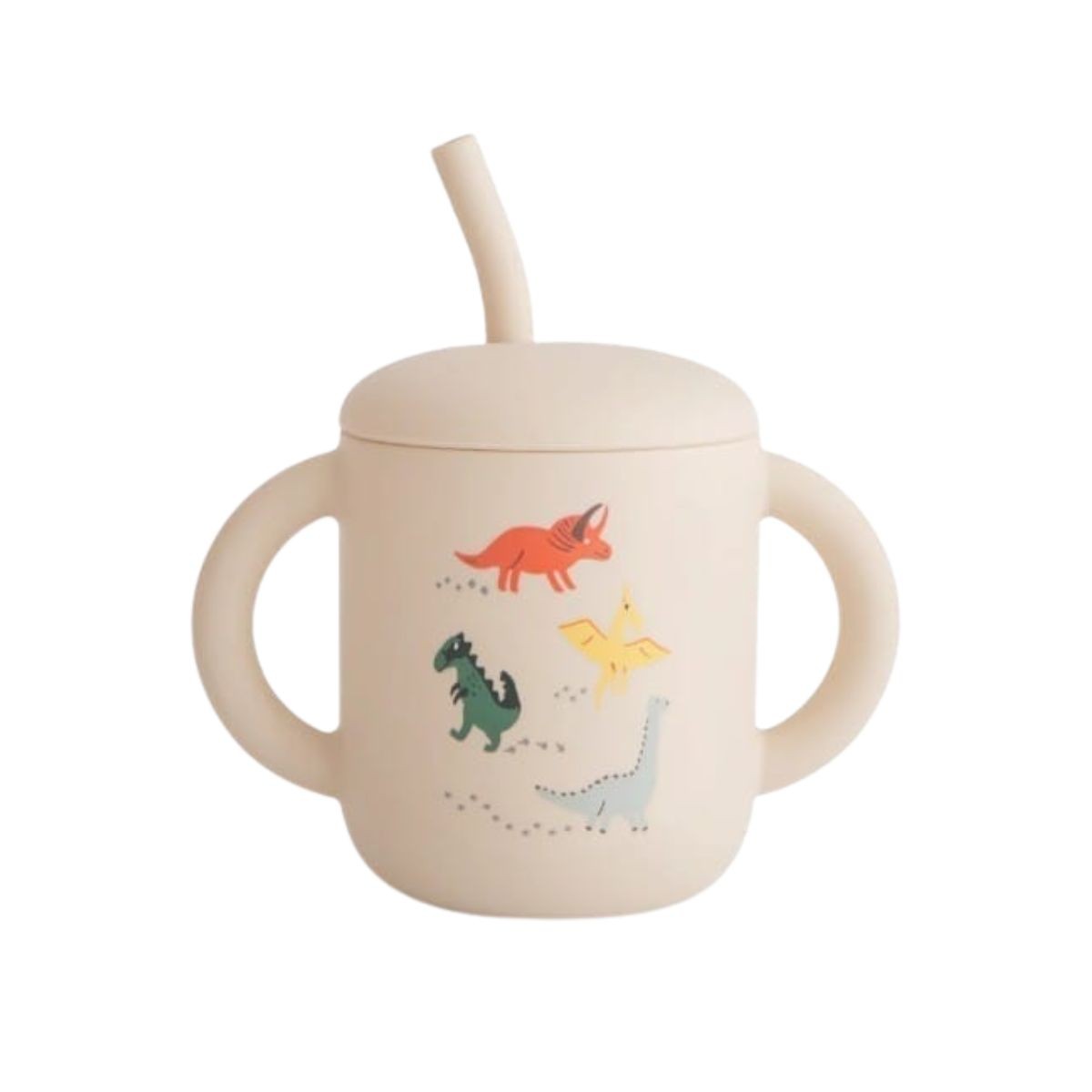 Pre-order | Siliconen training drinkbeker met rietje | Dino