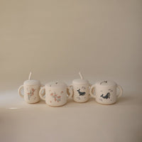 Pre-order | Siliconen training drinkbeker met rietje | Whales