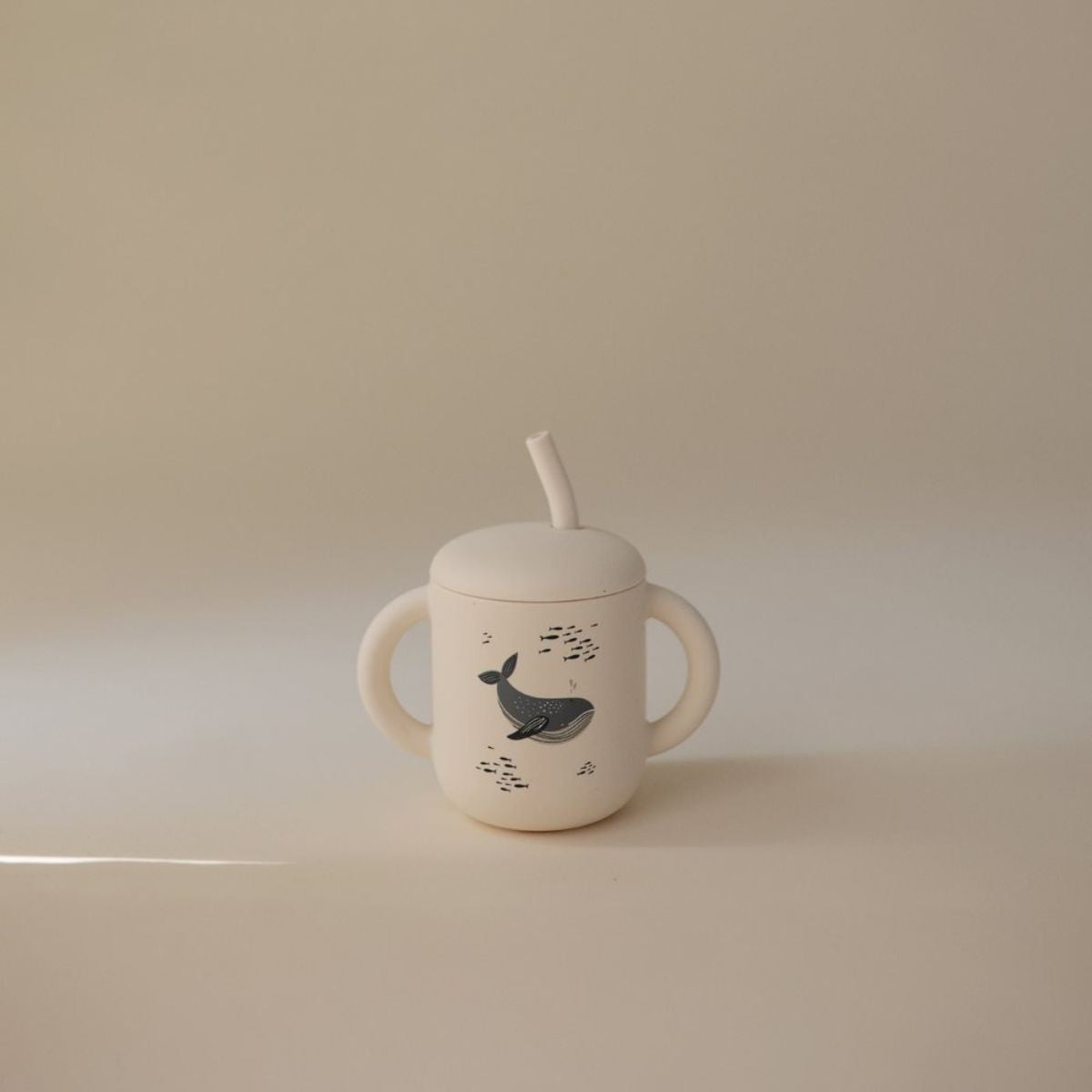Siliconen training drinkbeker met rietje | Whales