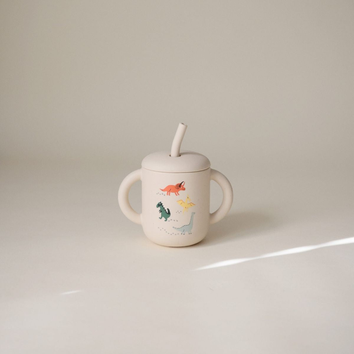 Pre-order | Siliconen training drinkbeker met rietje | Dino