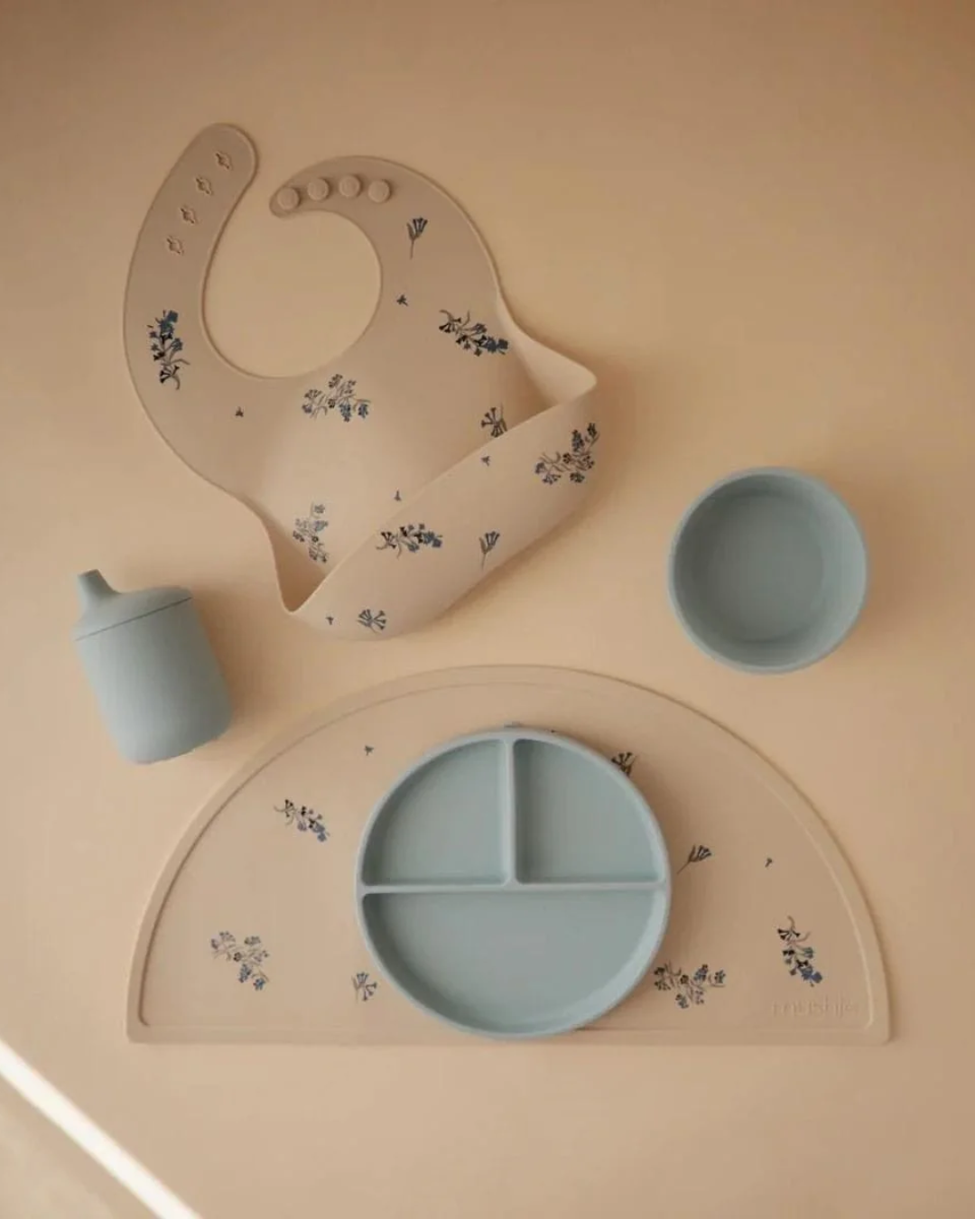Siliconen vakjesbord met zuignap | Powder blue
