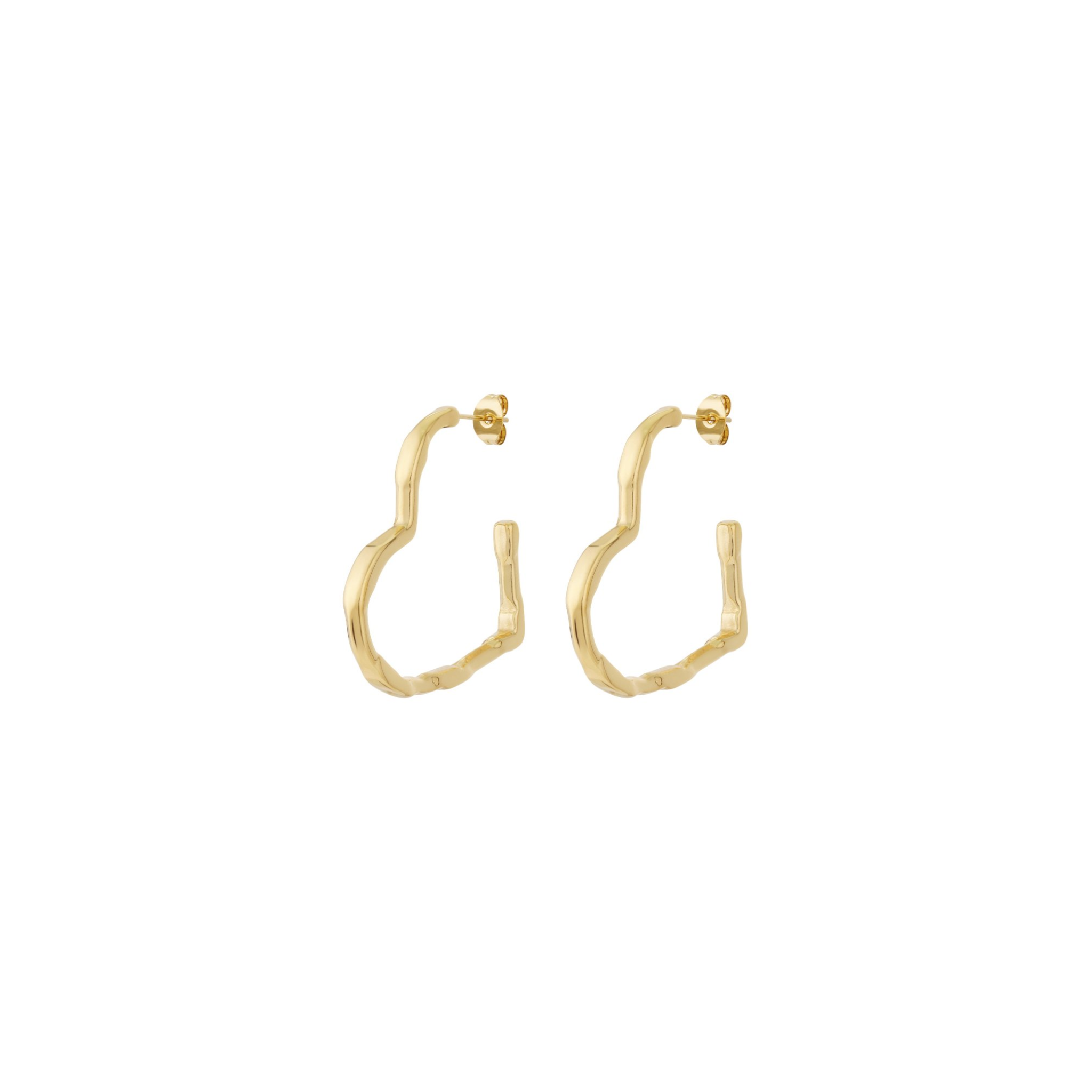 Oorbellen | Bamboo heart | Goud