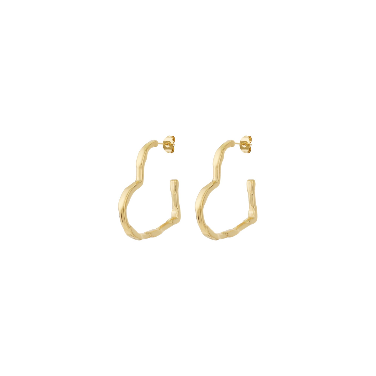 Oorbellen | Bamboo heart | Goud