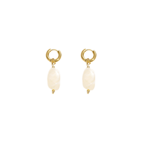 Pre-order | Oorbellen | Irregular stone | Milky white