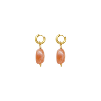 Pre-order | Oorbellen | Irregular stone | Peach