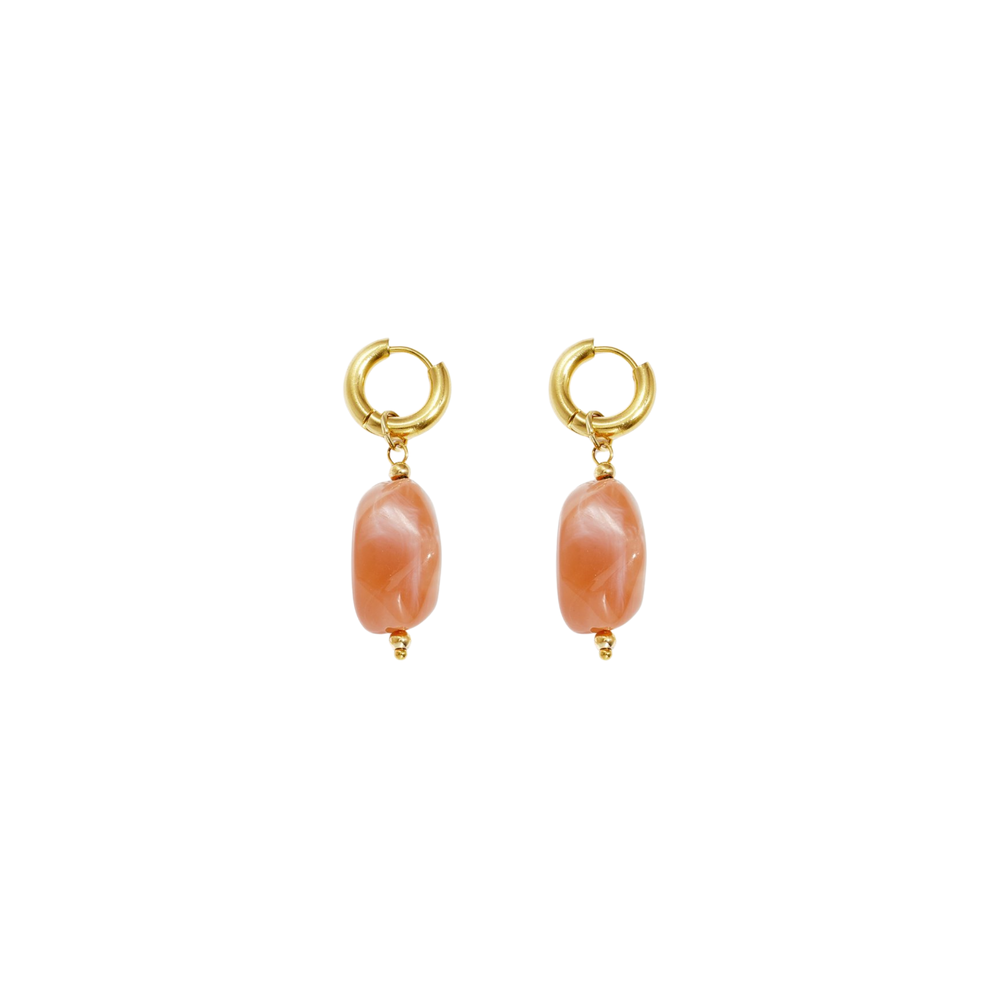 Pre-order | Oorbellen | Irregular stone | Peach