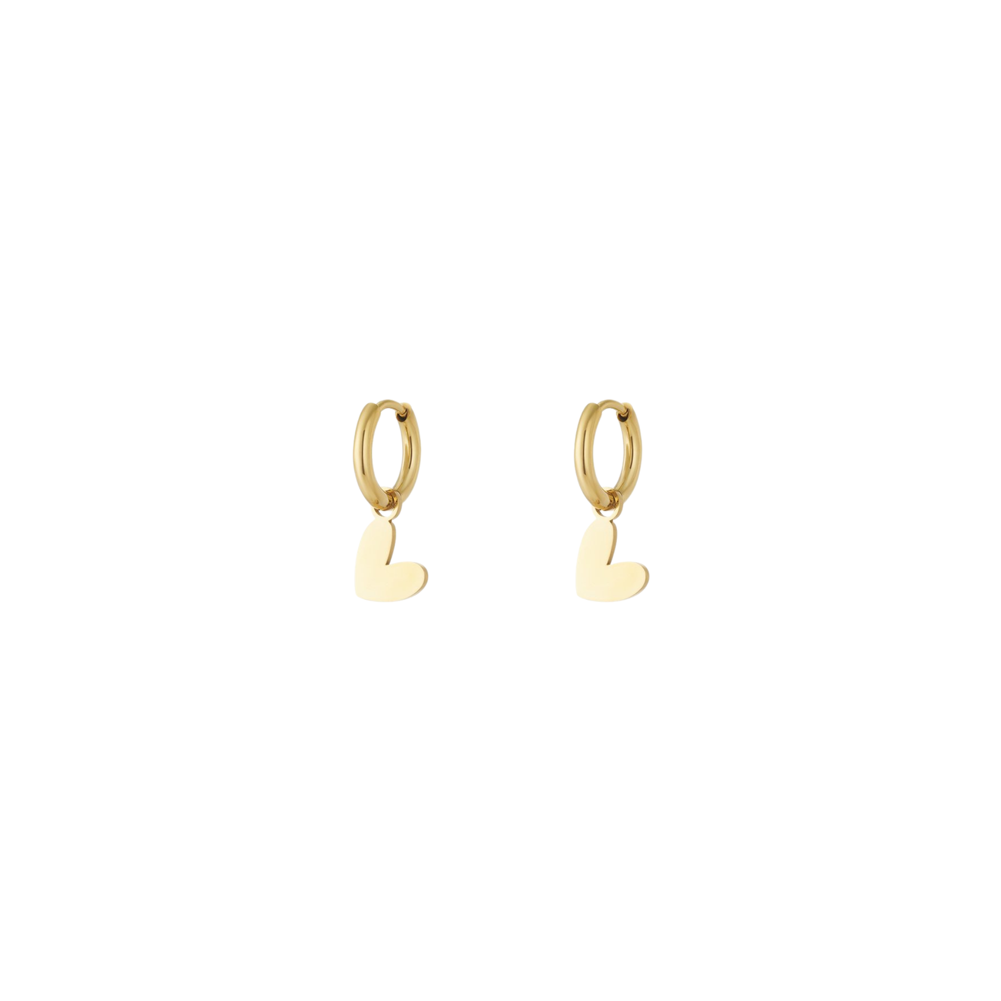 Oorbellen | Tilted heart | Goud