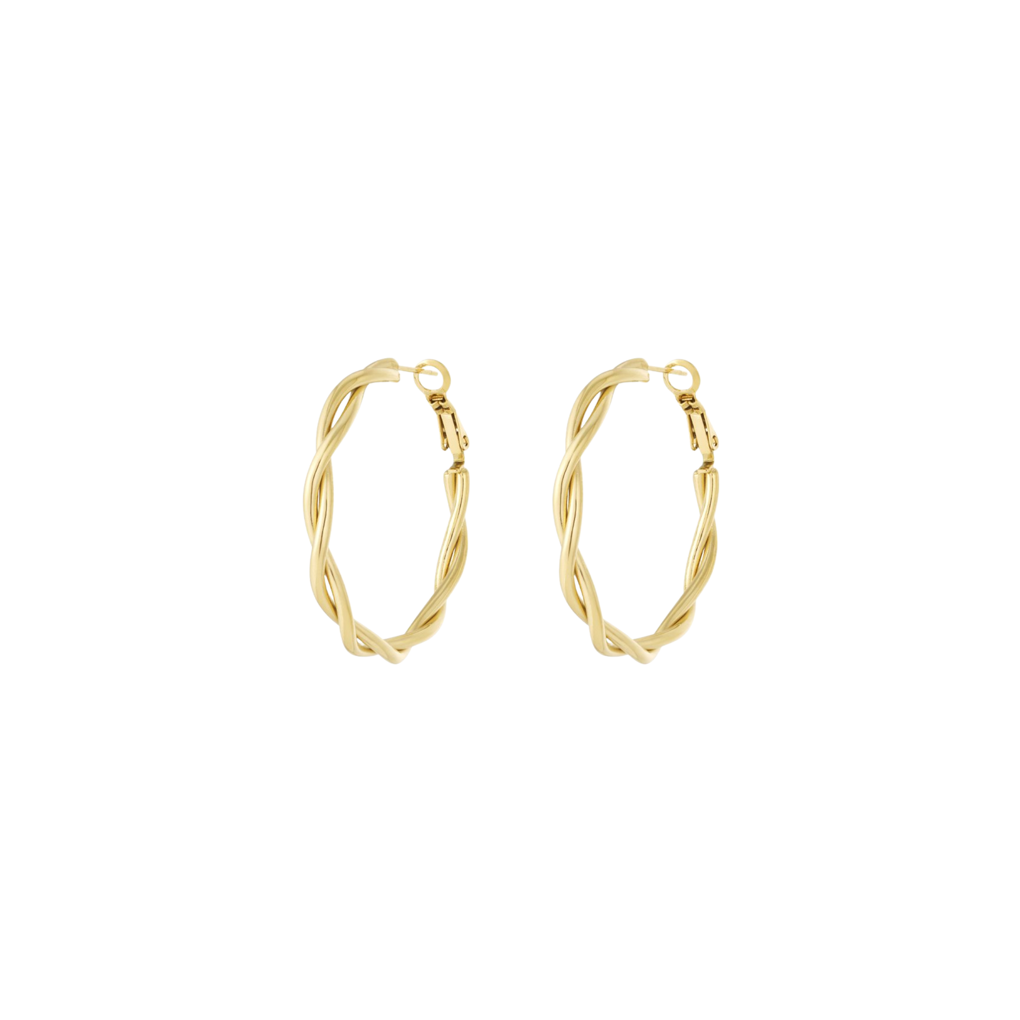 Oorbellen | Twisted hoop | Ø 4 cm | Goud