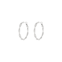 Oorbellen | Twisted hoop | Ø 4 cm | Zilver