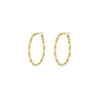 Oorbellen | Twisted hoop | Ø 5 cm | Goud