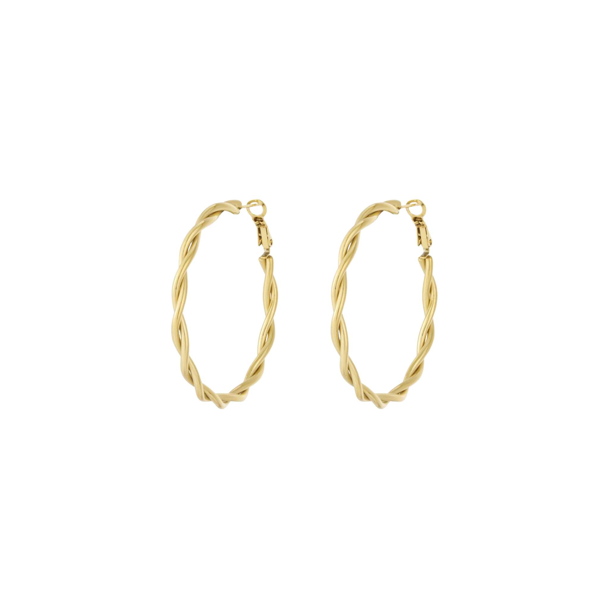 Oorbellen | Twisted hoop | Ø 5 cm | Goud