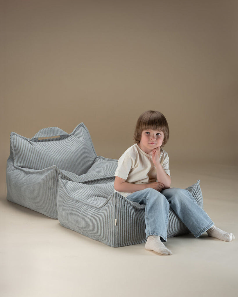 Ribstof poef | 60 x 60 cm | Peppermint green