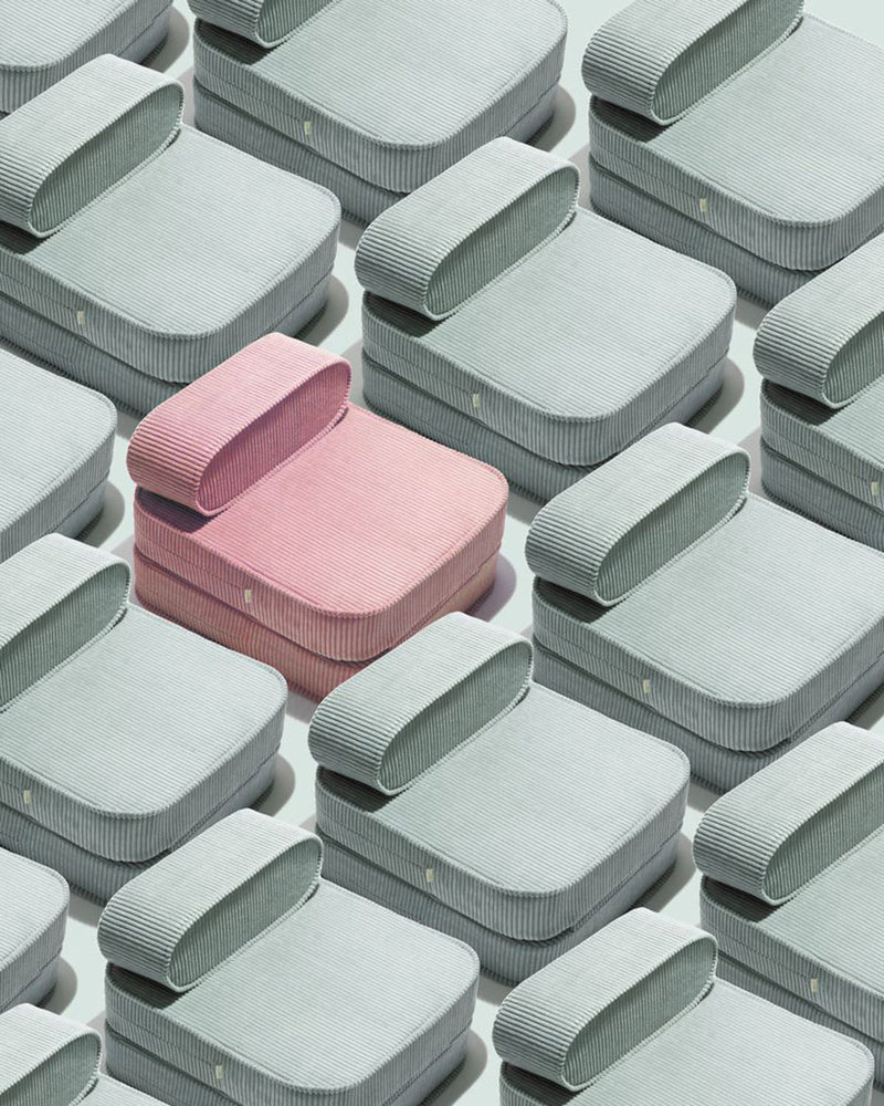 Kinder loungestoel & logeerbed | Pink Mousse