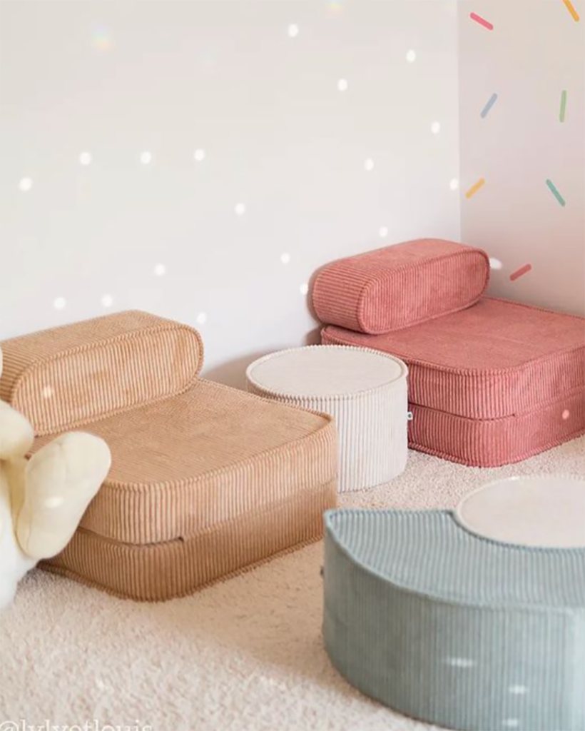 Kinder loungestoel & logeerbed | Pink Mousse