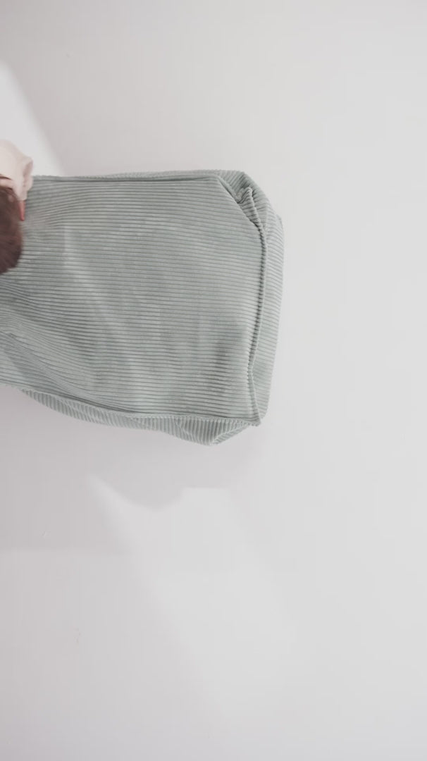 Ribstof kinder zitzak | Peppermint green