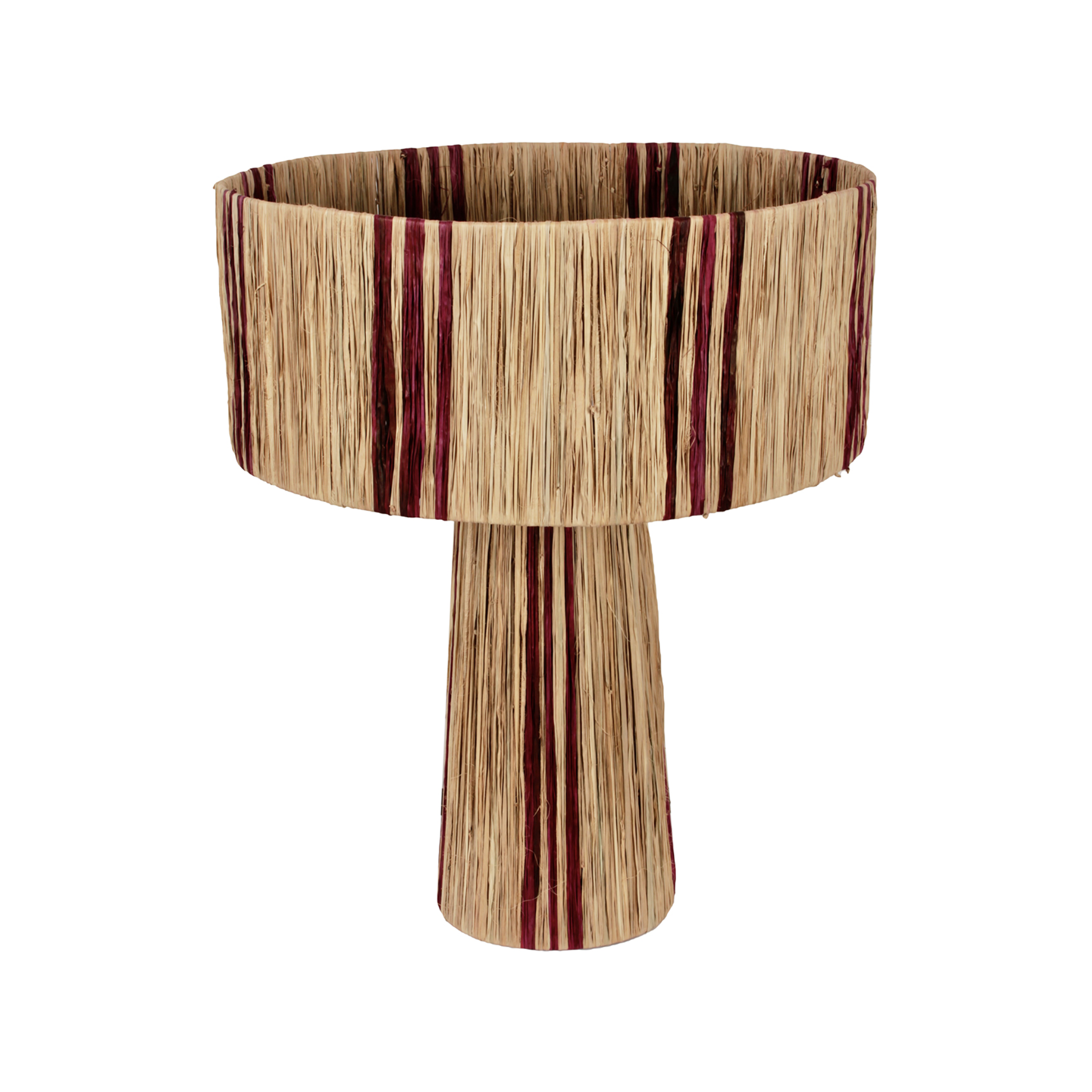 Raffia lamp | Ø 50 cm | Purple stripe