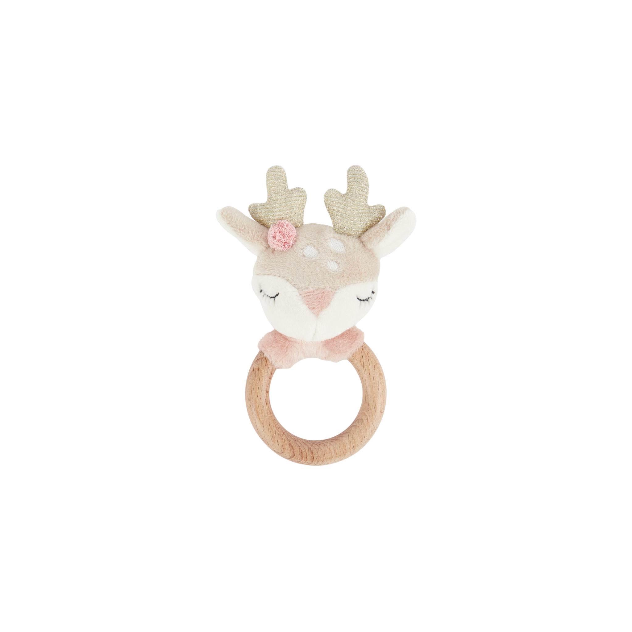 Rammelaar & bijtring hert | Beige & roze