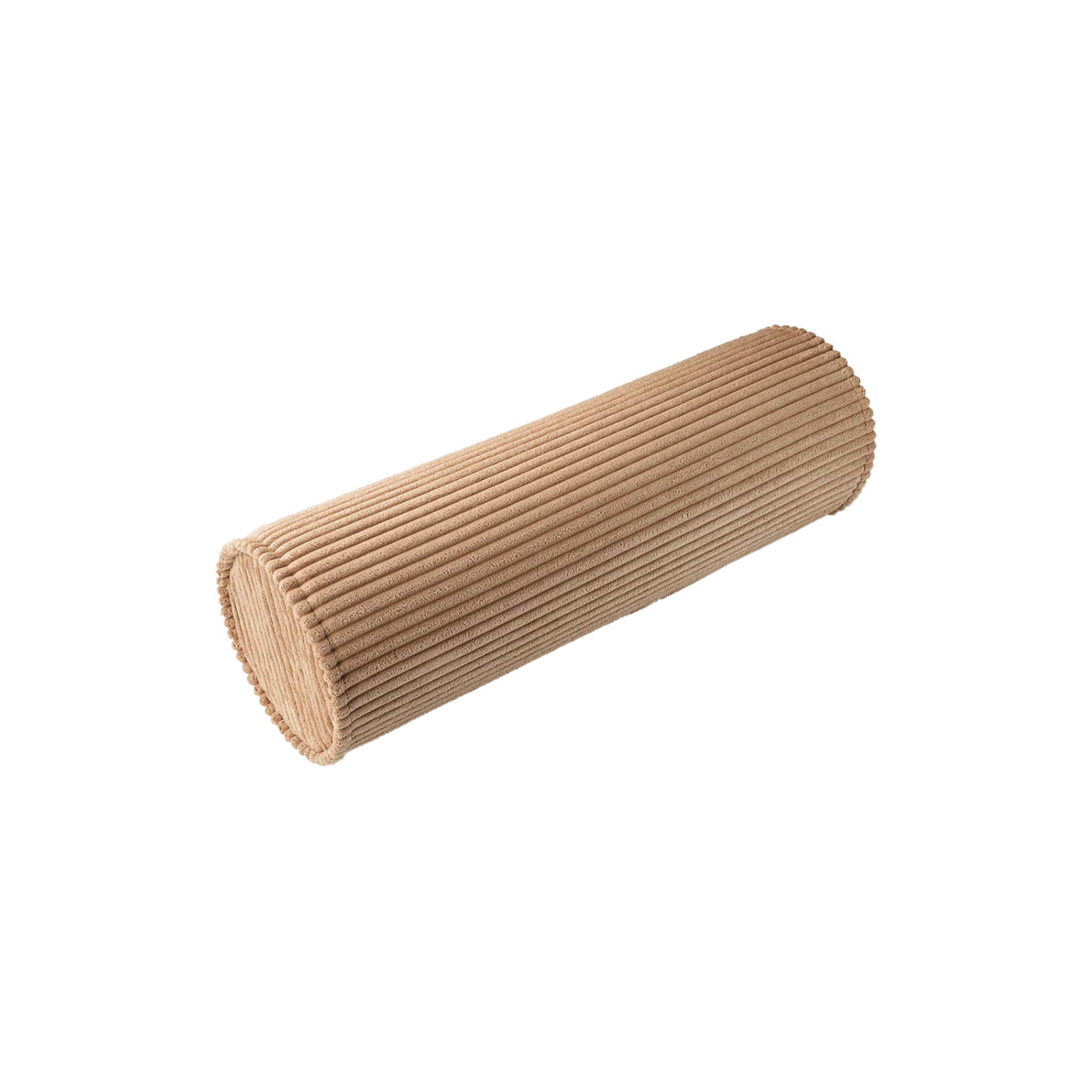 Ribstof rolkussen | Ø 18 x 55 cm | Toffee