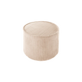 Wigiwama ronde ribstof poef Brown Sugar, beige-bruine poef met diameter 39.5 cm, duurzaam gemaakt van gerecyclede materialen