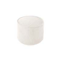 Ronde ribstof poef | Ø 39.5 cm | Marshmallow
