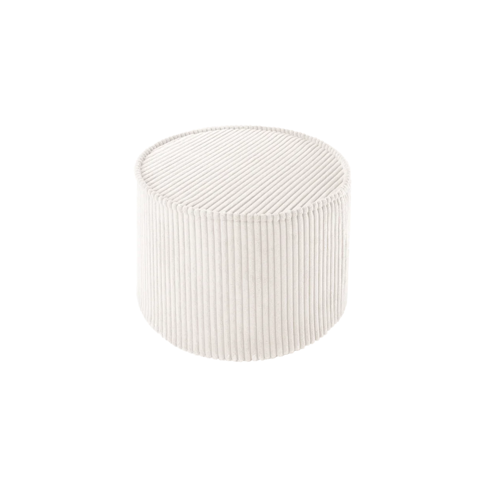 Ronde ribstof poef | Ø 39.5 cm | Marshmallow