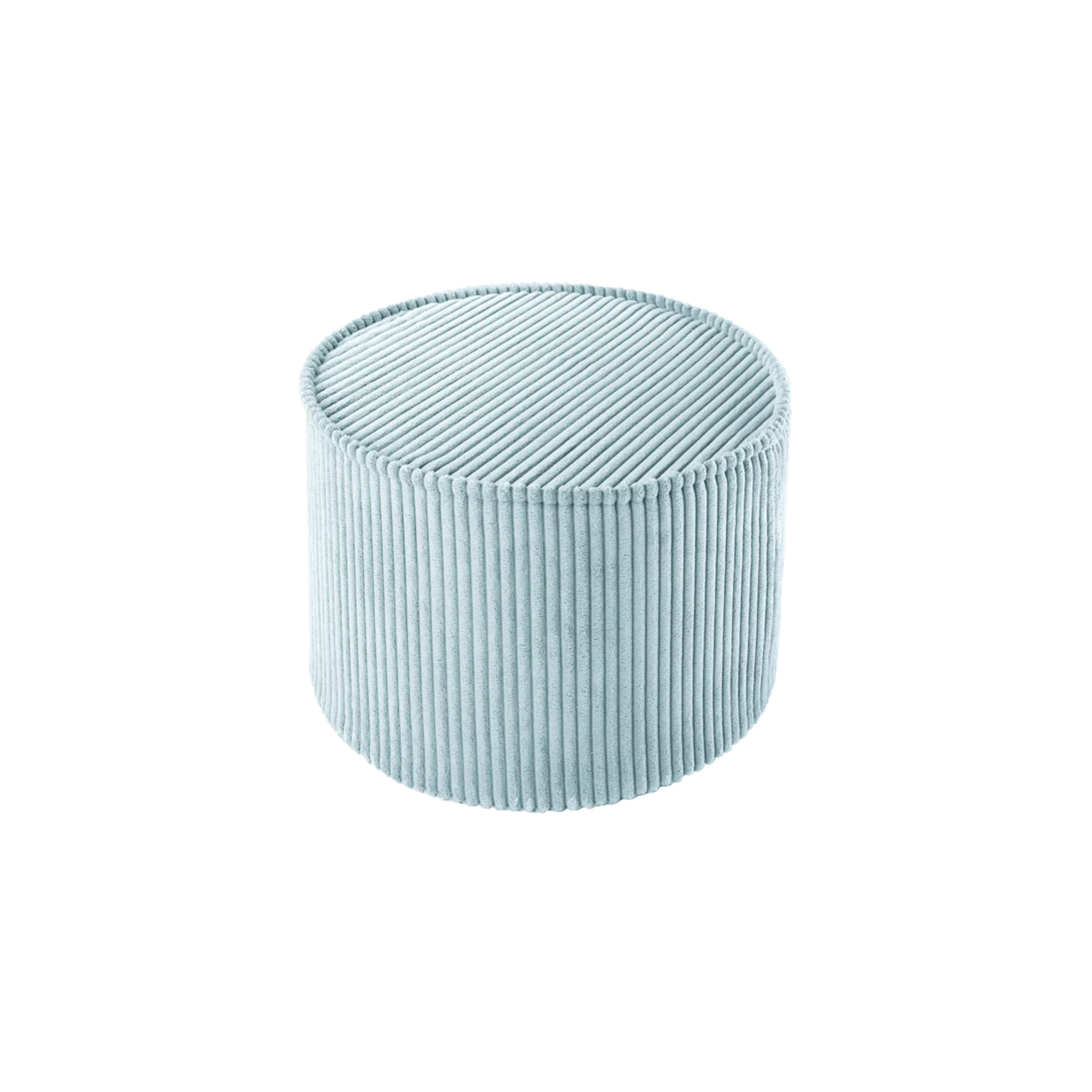 Ronde ribstof poef | Ø 39.5 cm | Peppermint green