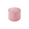 Ronde ribstof poef | Ø 39.5 cm | Pink mousse