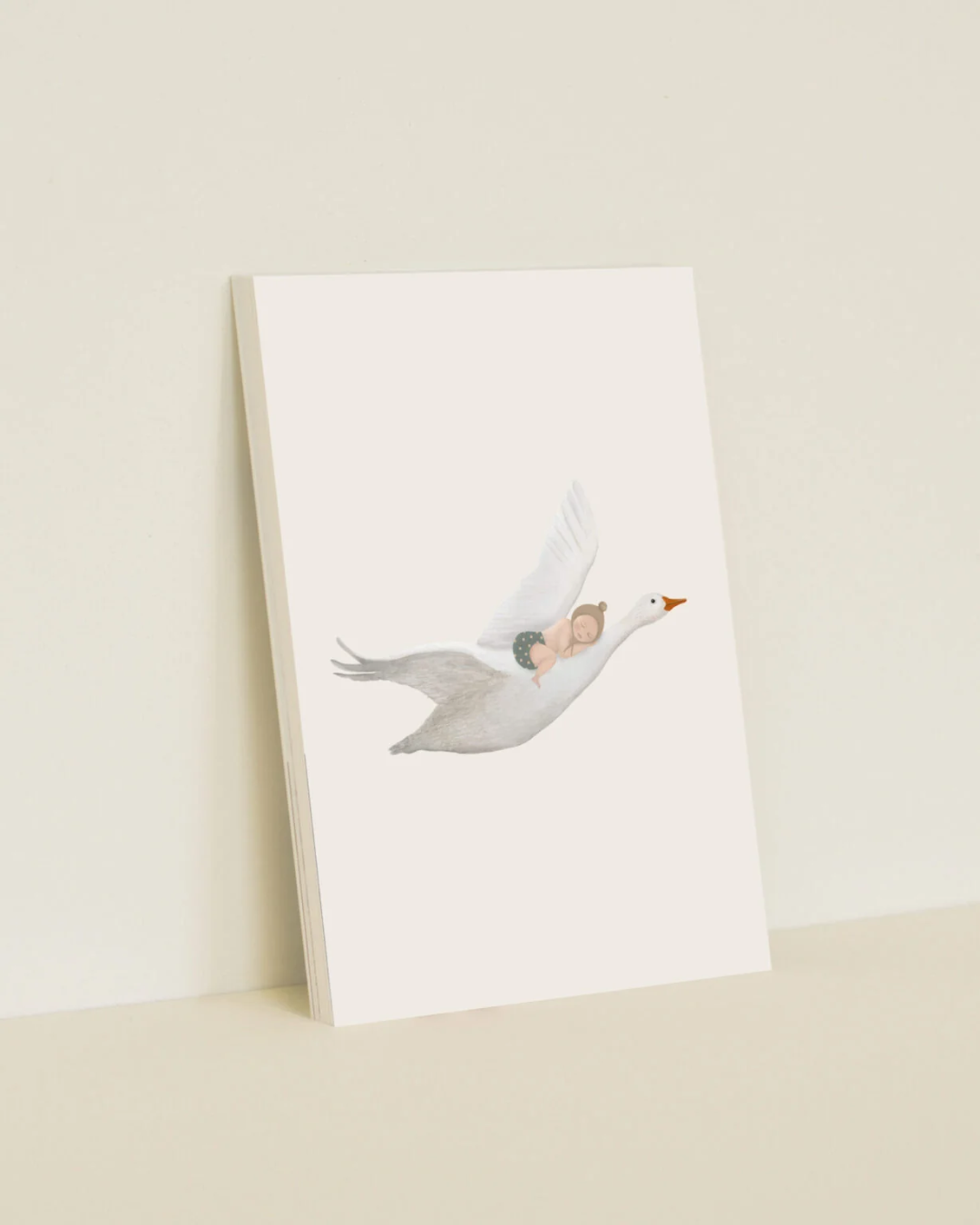 Enkele kaart met envelop | Gans met baby