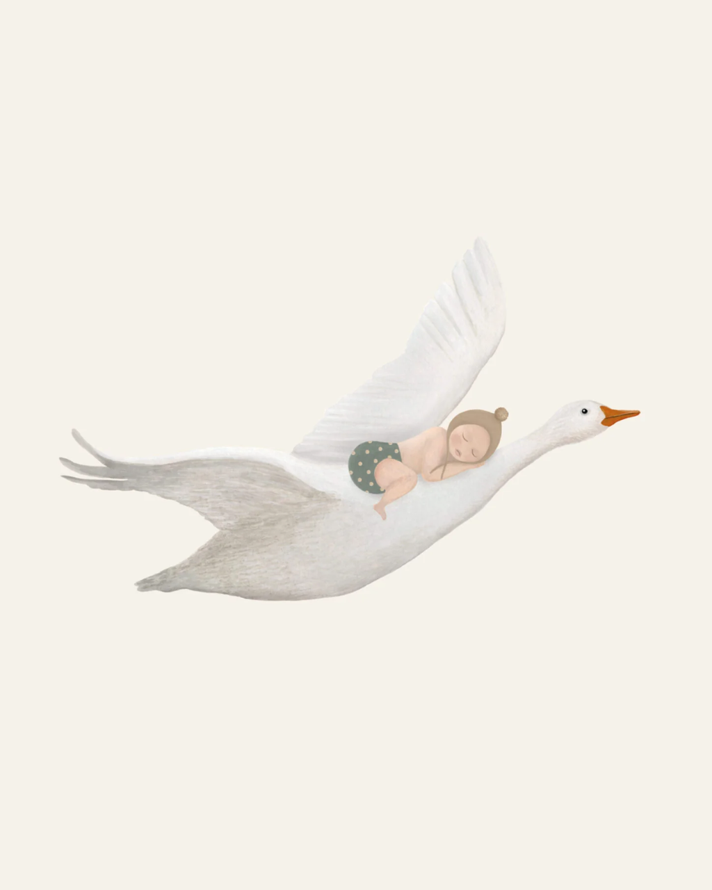 Enkele kaart met envelop | Gans met baby