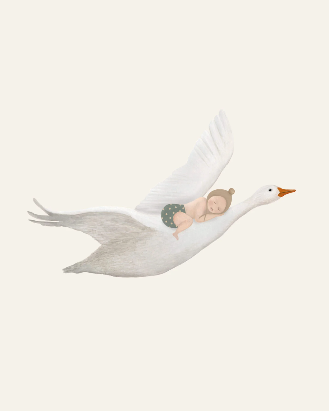 Enkele kaart met envelop | Gans met baby