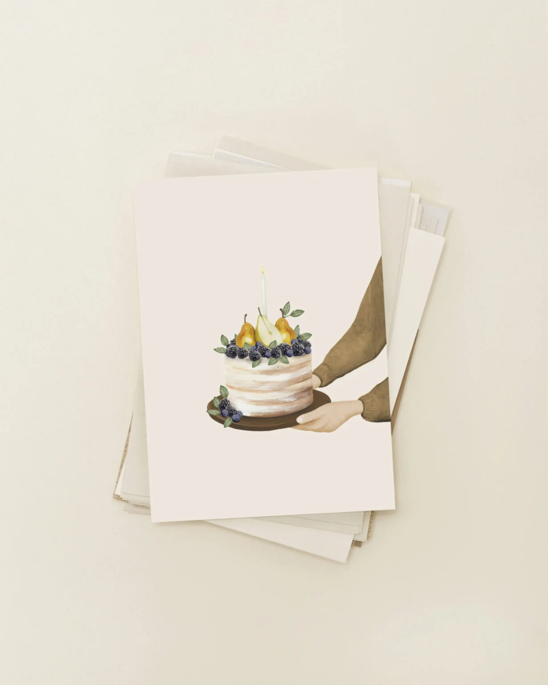 Enkele kaart met envelop | Taart