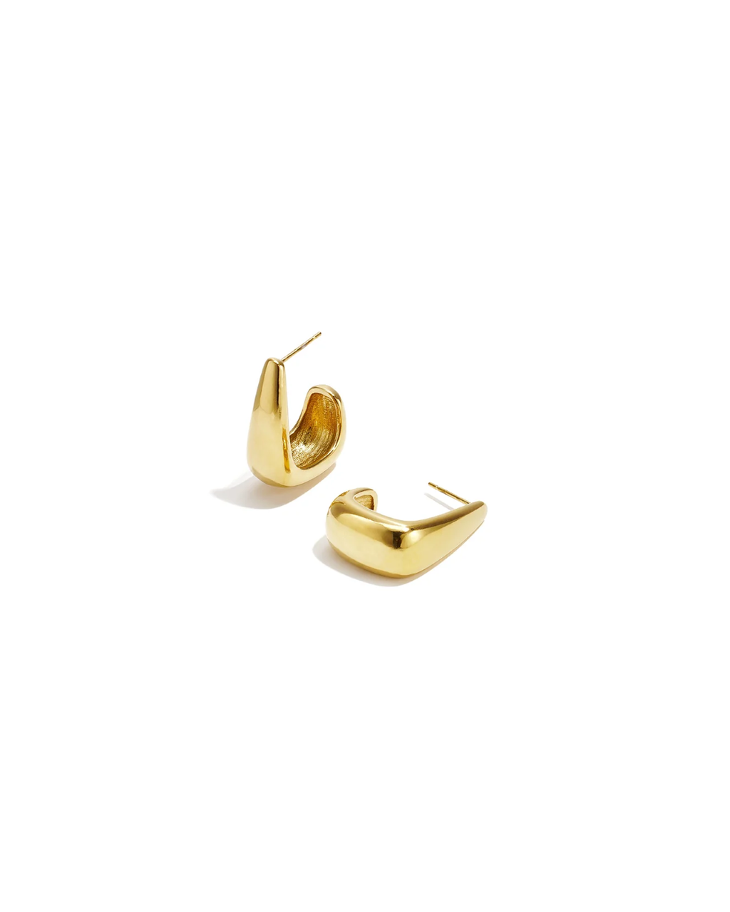 Oorbellen | Sculpted curve | Goud