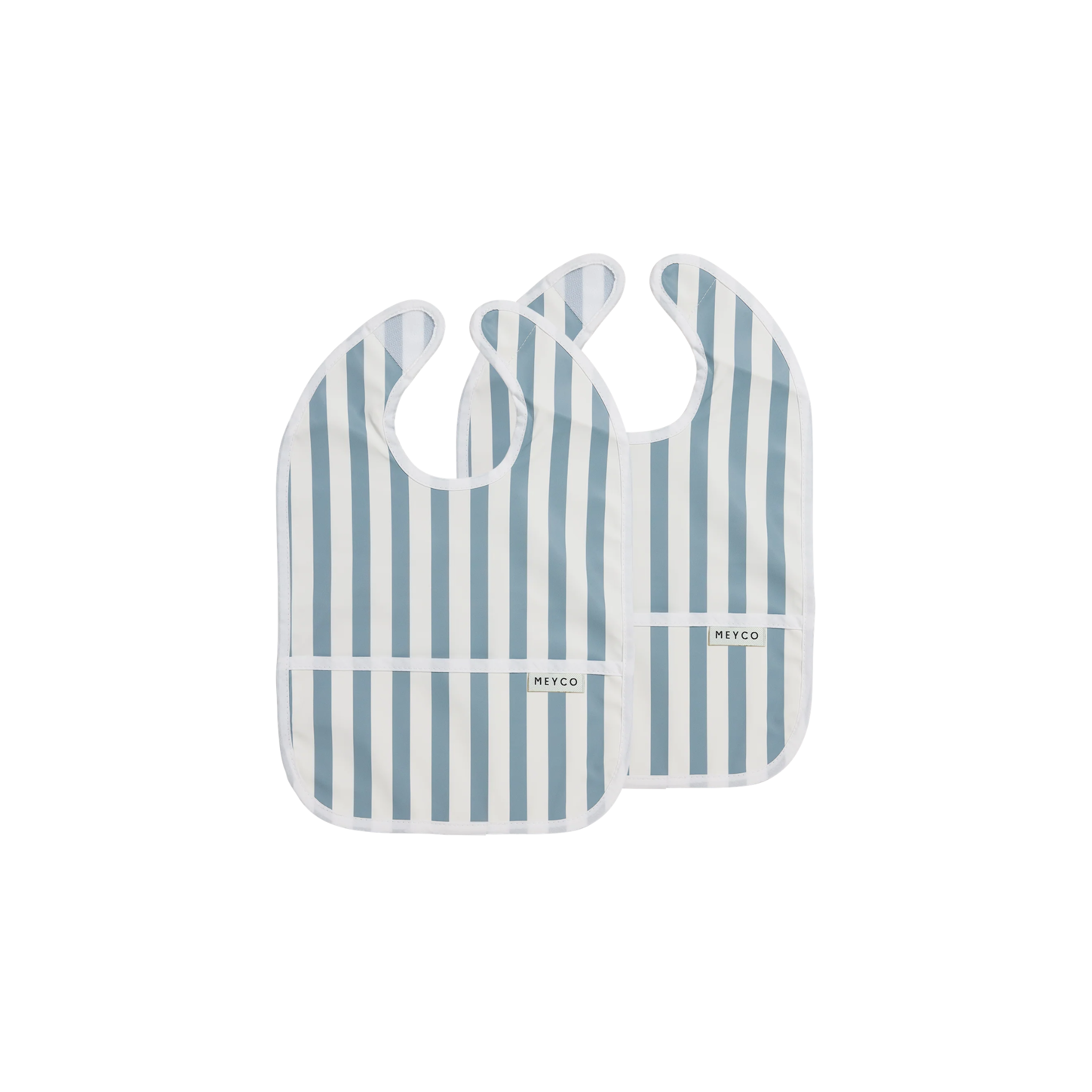 Slabbetje | Fat stripe | Jeans blue | Set van 2