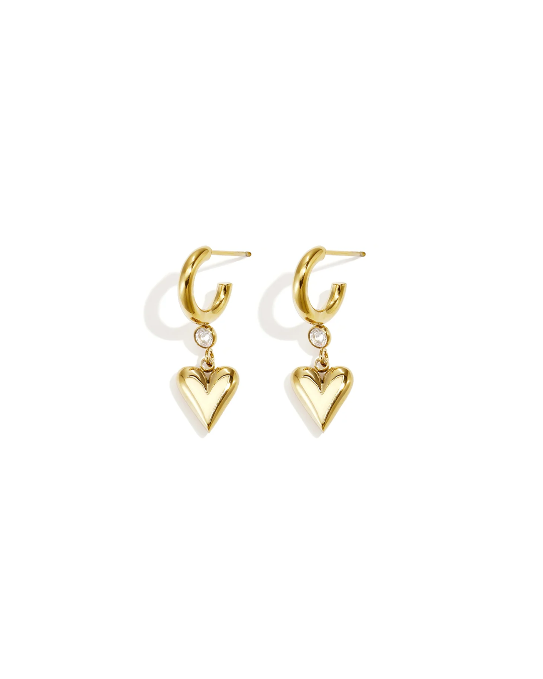 Oorbellen | Sleek heart | Goud & zilver