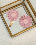 Klik klak haarspeldje | Dahlia | Roze suède