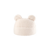 Studio-opname van het Wigiwama teddy sierkussen in de kleur cream – een neutrale, elegante offwhite tint met schattige berenoortjes en een handig vakje voor spulletjes of knuffels.