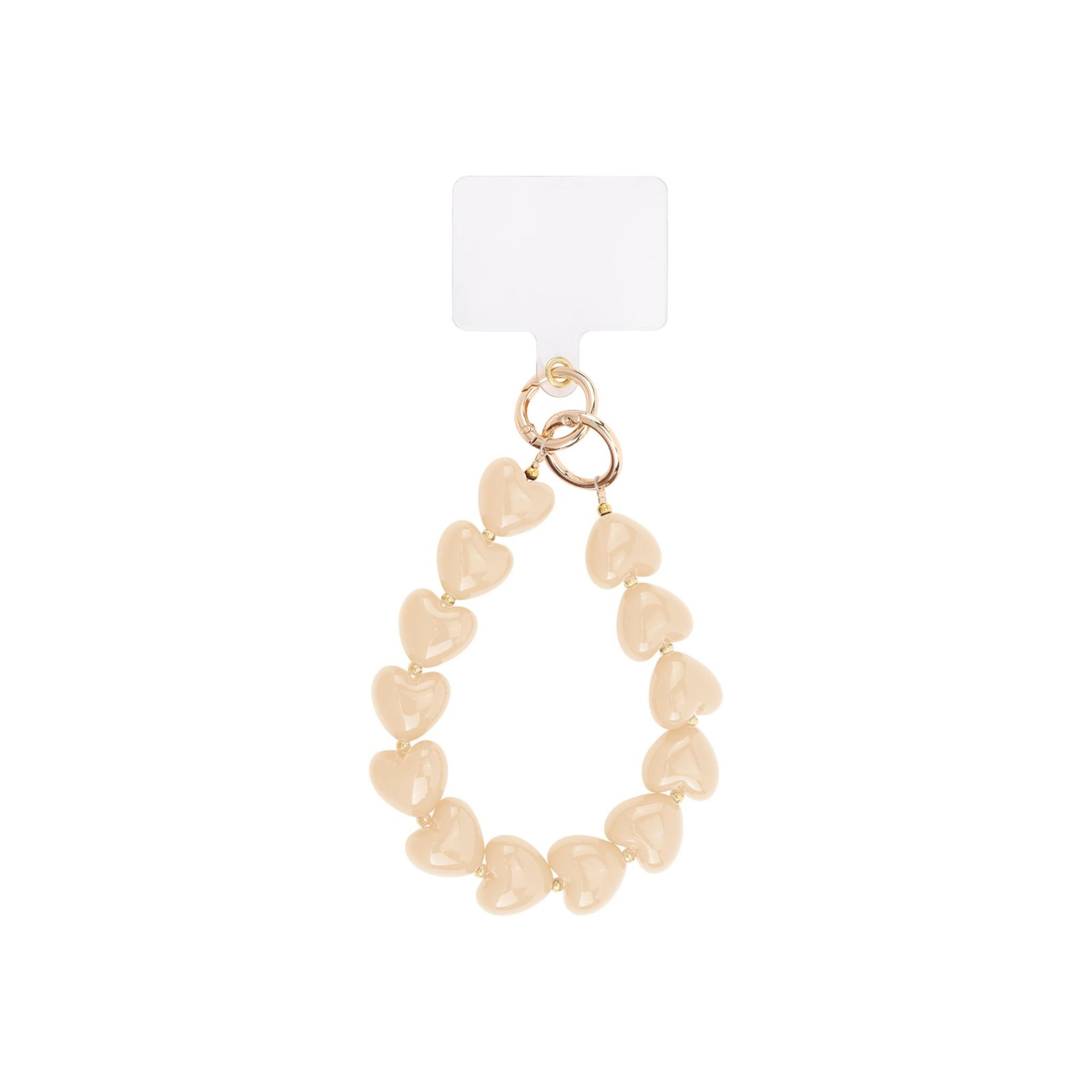 Telefoonkoord | Chunky hearts | Apricot & goud