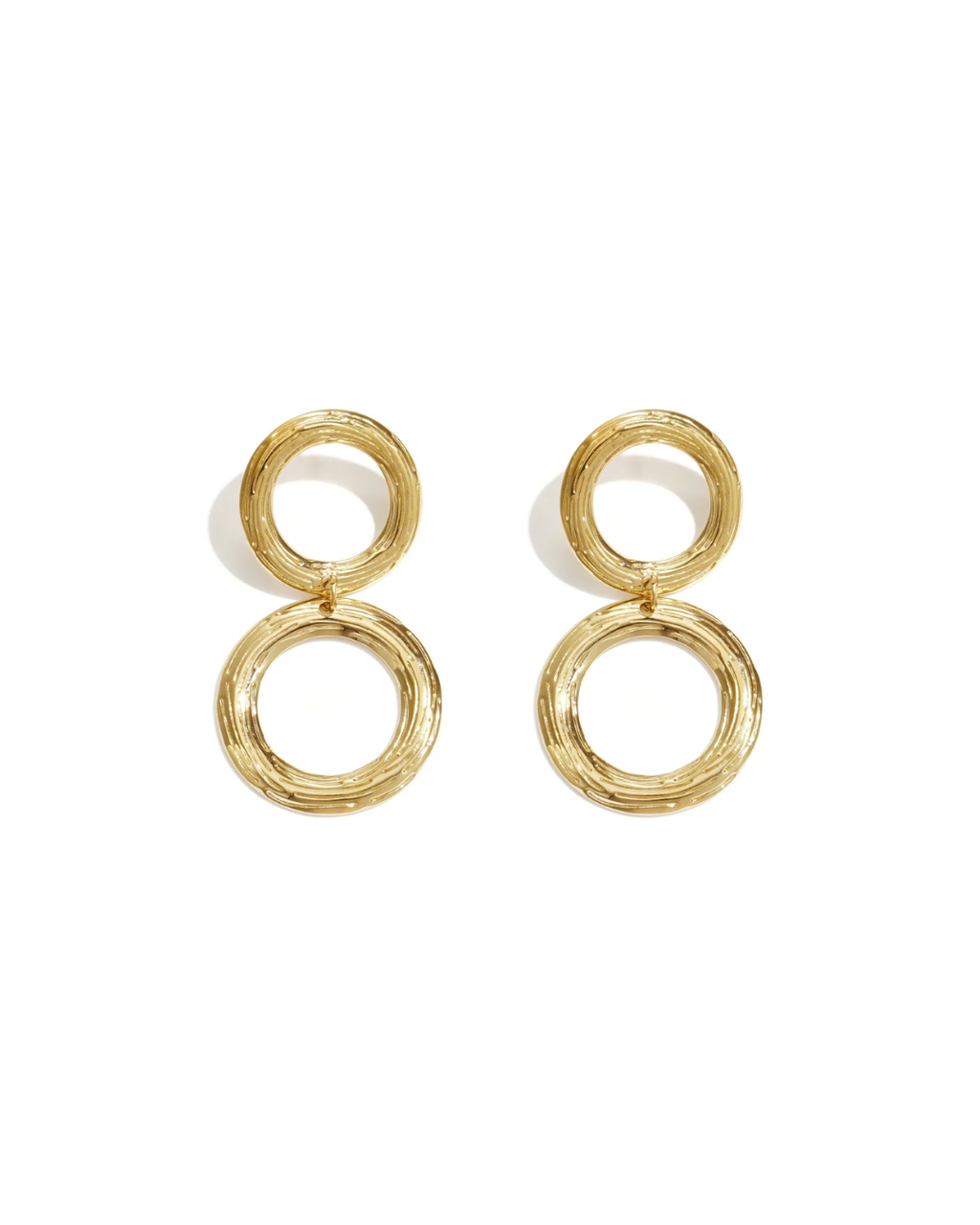 Oorbellen | Textured orbit | Goud