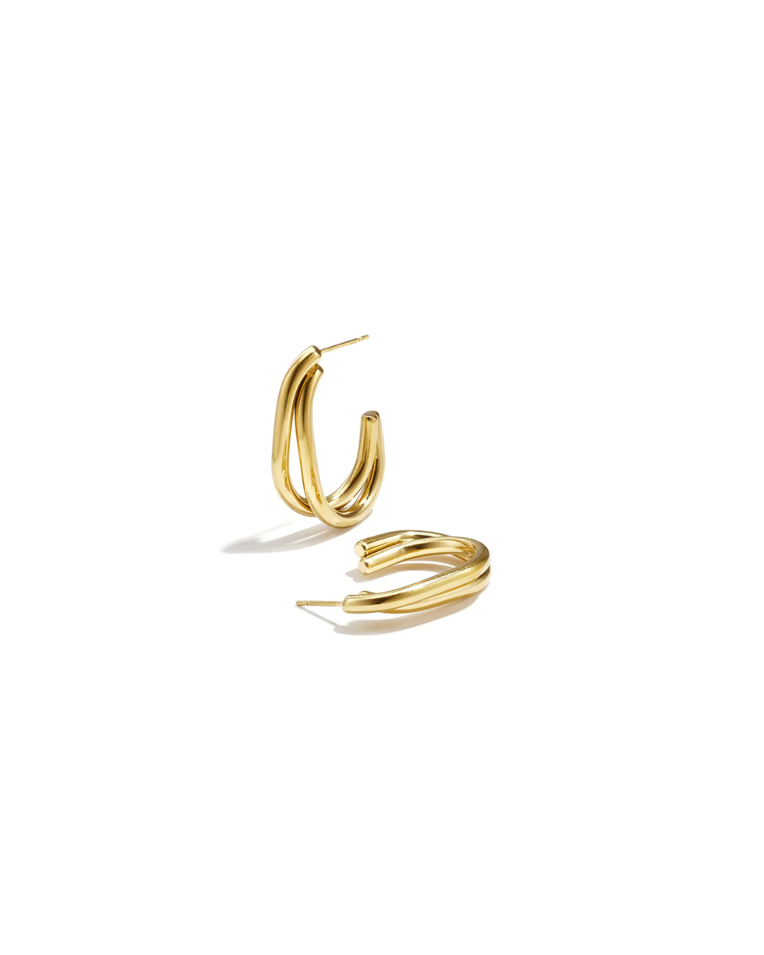 Oorbellen | Twin hoop | Goud & zilver
