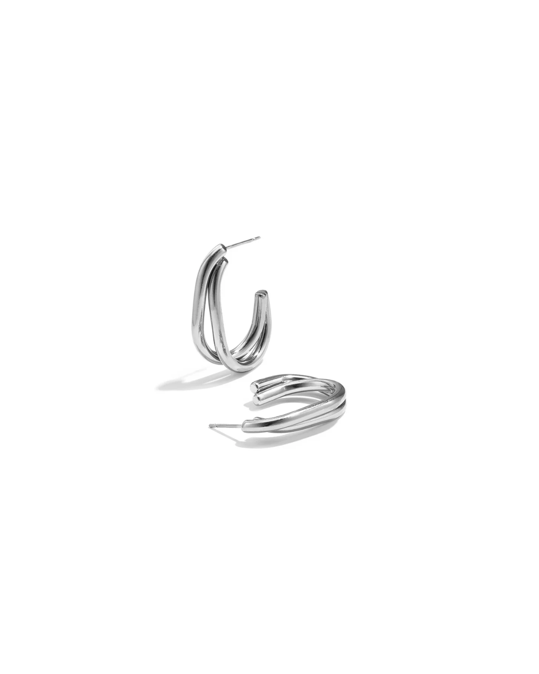 Oorbellen | Twin hoop | Goud & zilver