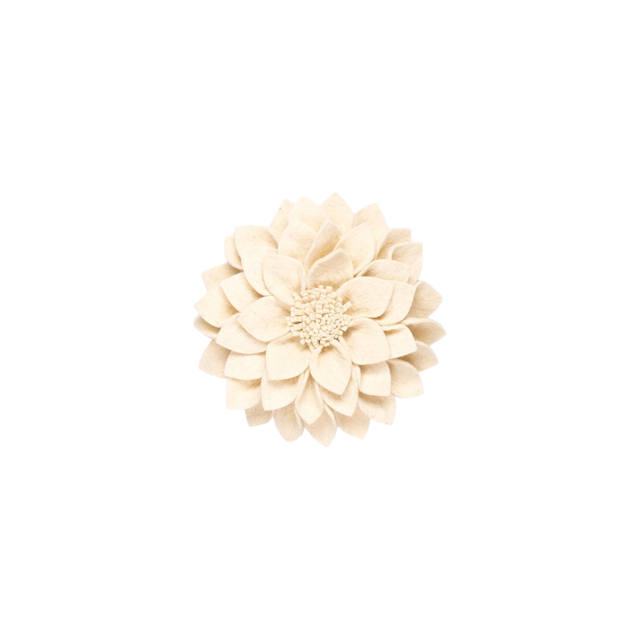 Vilten bloem van KidsDepot, de officële kleur is wit. Ca 30 centimter in doorsnee en een fantastische eyecatcher aan de wand van de babykamer, kinderkamer of gewoon voor jezelf in je woonkamer of slaapkamer.