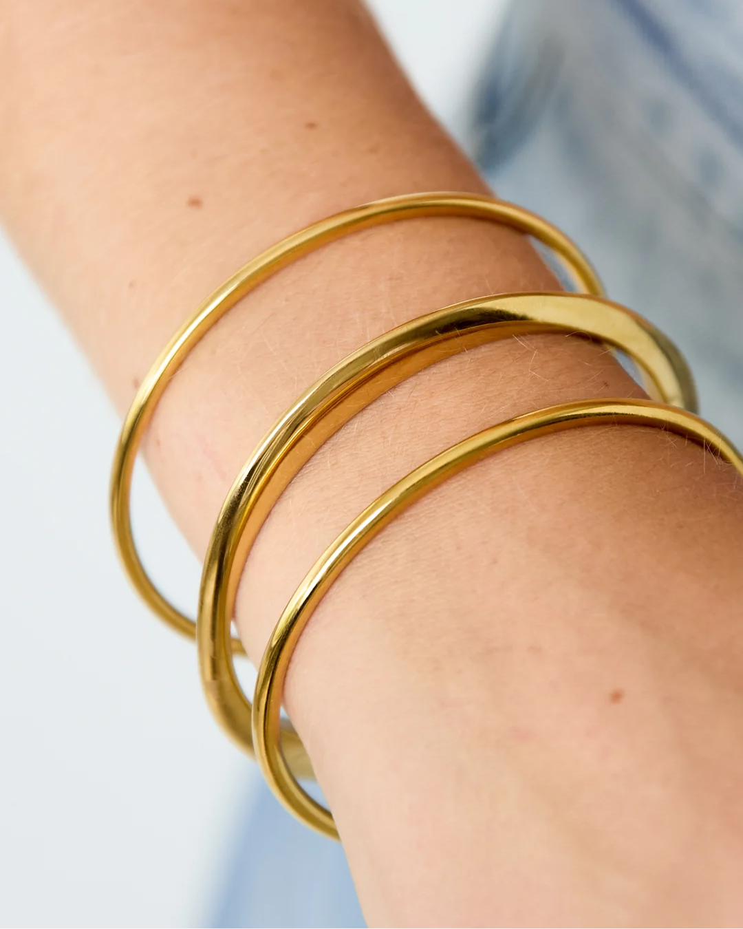 Armband | Wavy bangle | Goud & zilver