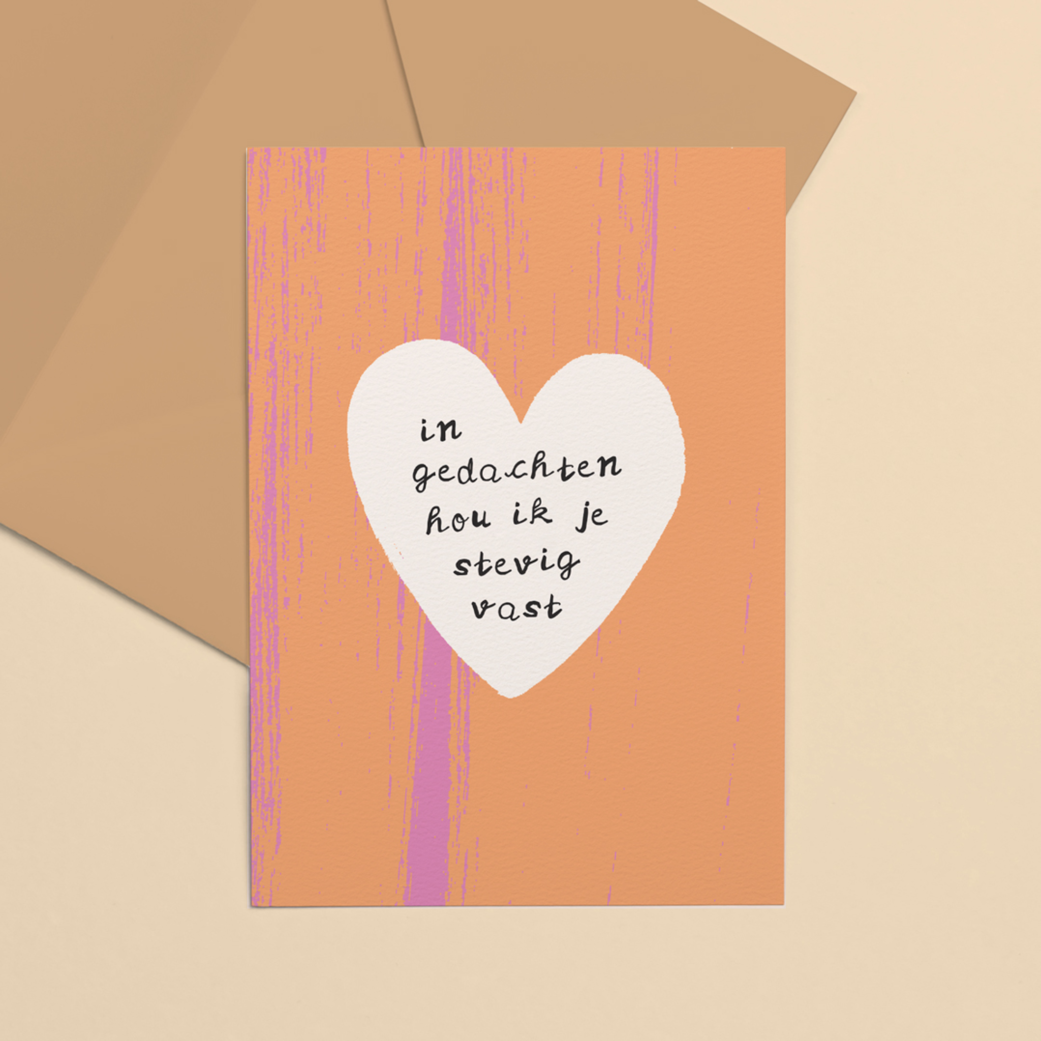 Enkele kaart | In gedachten hou ik je stevig vast