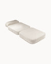 Kinder loungestoel & logeerbed | Flip | Off-white ribstof
