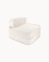 Kinder loungestoel & logeerbed | Flip | Off-white ribstof