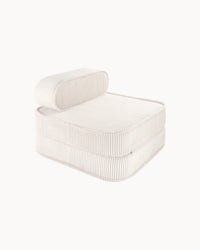 Kinder loungestoel & logeerbed | Flip | Off-white ribstof