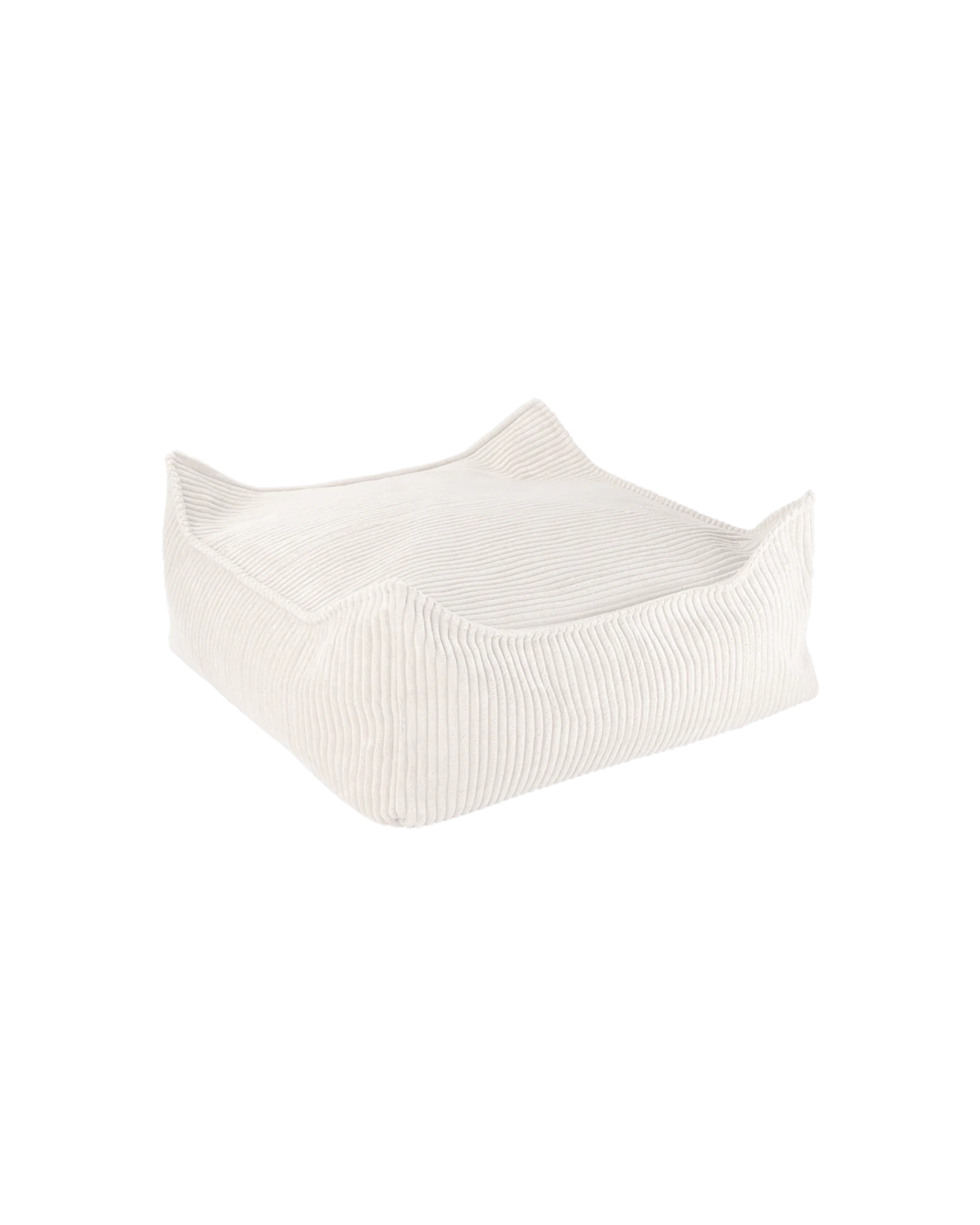 Zachte ribstof zitzak / poef van Wigiwama, kleur marshmallow