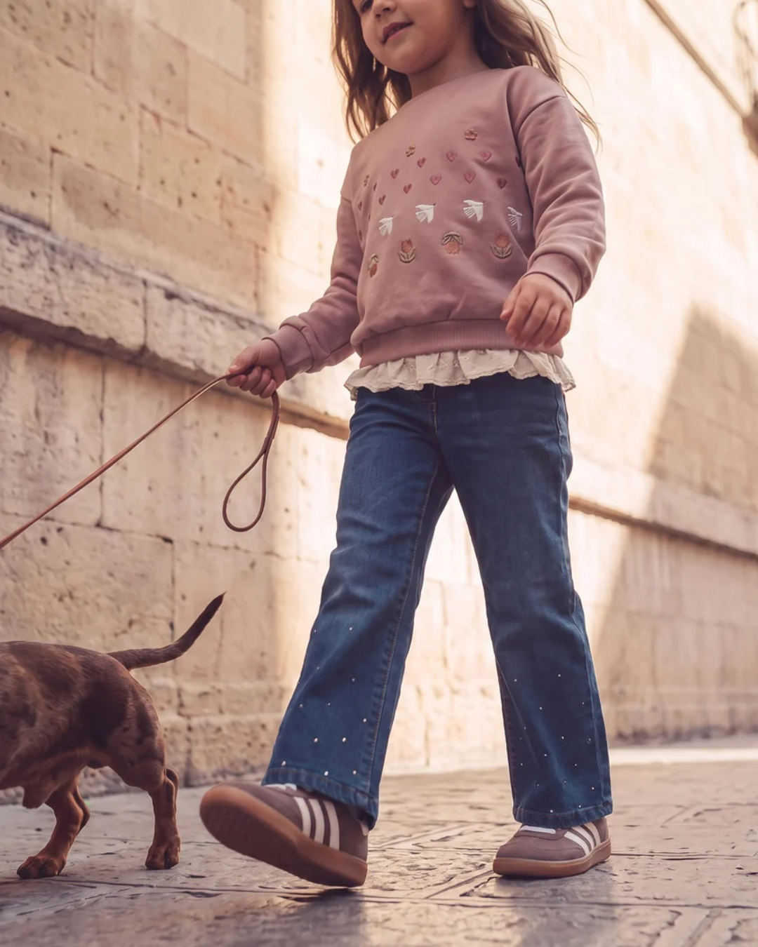 Meisjes sweater | Broderie | Stucco