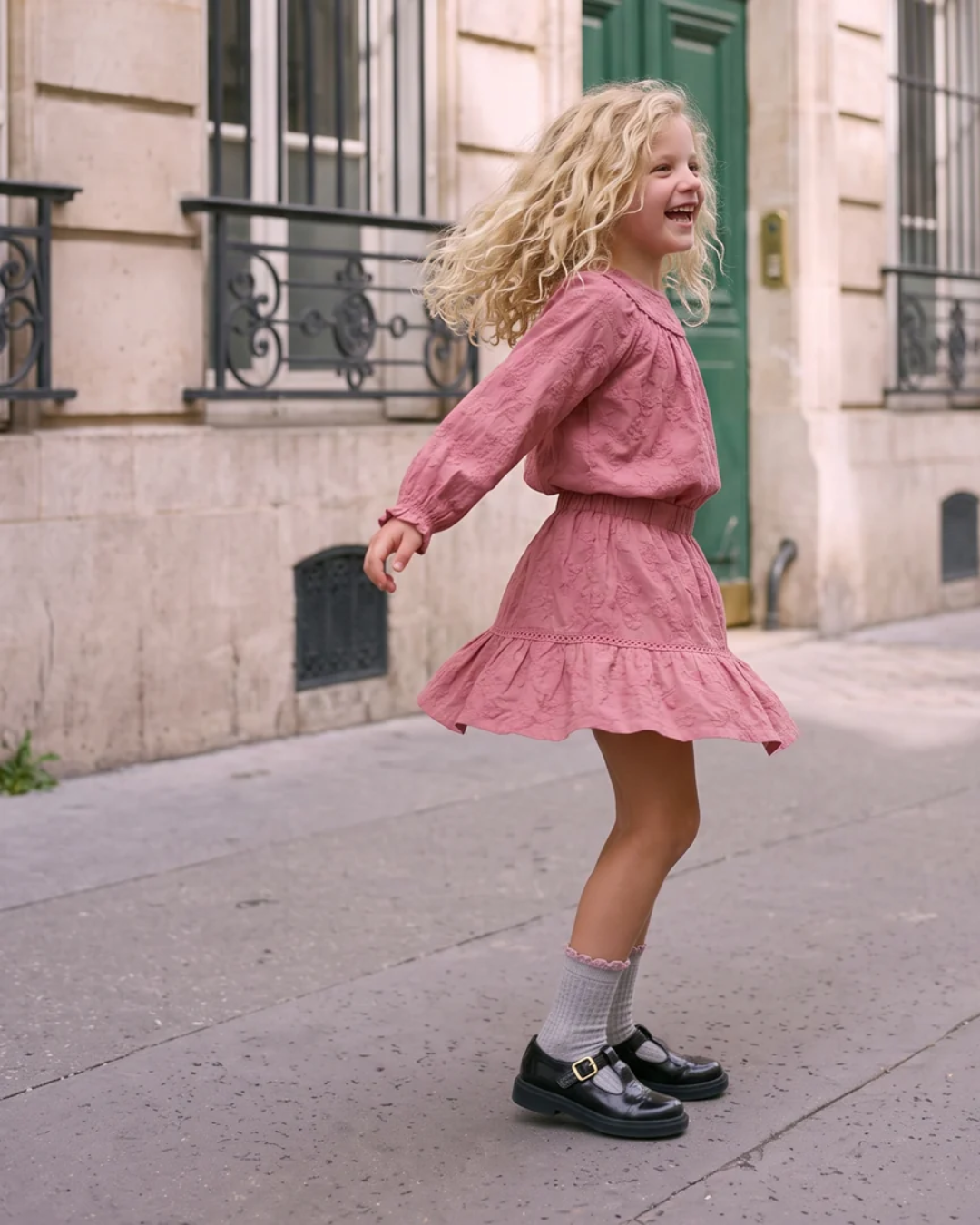 Meisjes blouse | Raglan | Rose wine